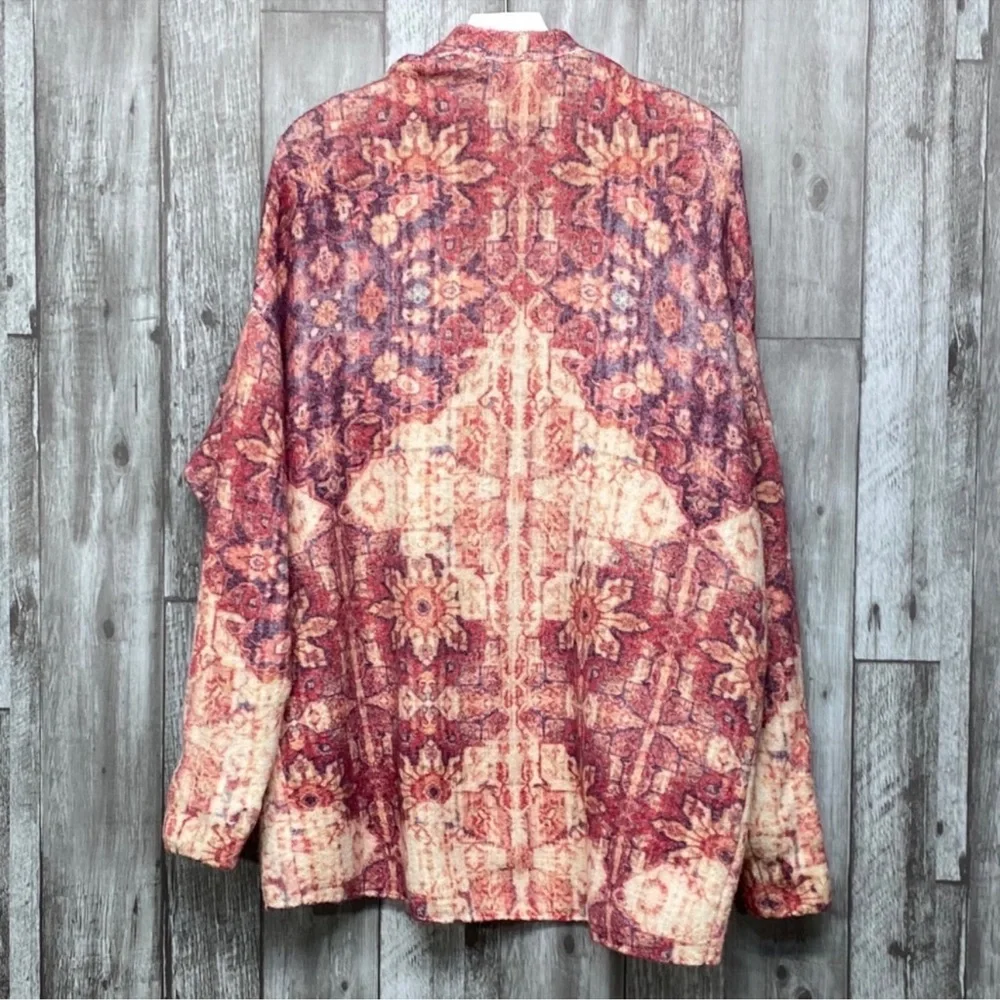 Anthropologie Akemi + Kin Open Front Oversized Warm Cozy Flower Boho Cardigan